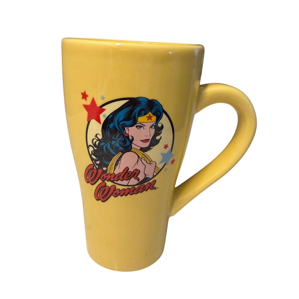 Vandor Wonder Woman Mug Yellow DC Comics Aphrodite Athena Latte Cup Large NO LID
